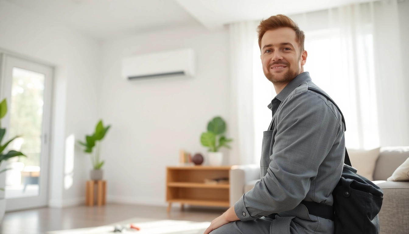 Expert technician providing hvac services minneapolis in a modern home, showcasing professional maintenance.