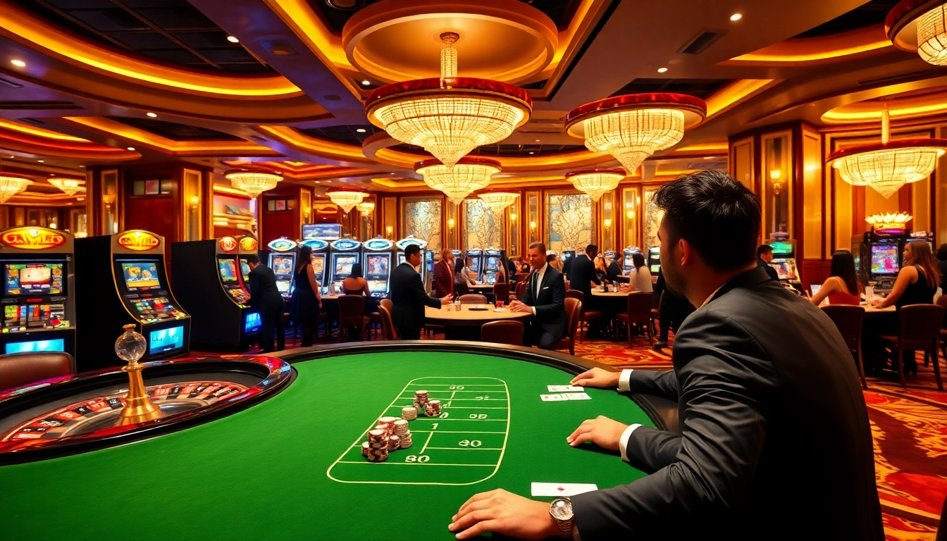 Vivez l'excitation du casino en ligne avec des joueurs élégamment habillés autour de la table de roulette.