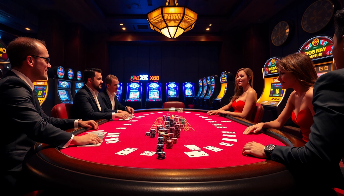 Join the excitement at xin88 with vibrant poker action and colorful chips.