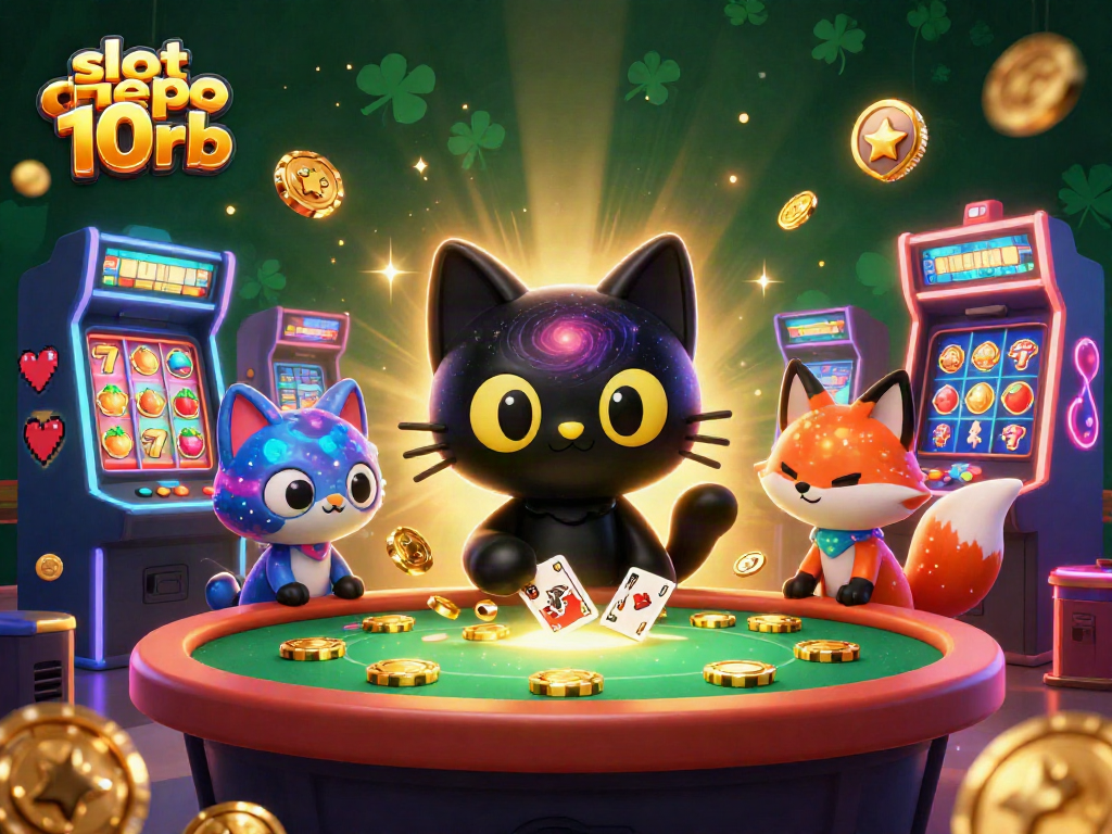 Engage with the thrilling slot depo 10rb experience, where cosmic characters pull in golden chips at a vibrant casino.
