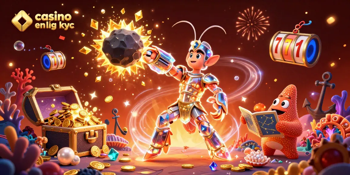 Jouez sur un casino en ligne sans KYC avec des gemmes et des pièces d'or dans une scène dynamique.