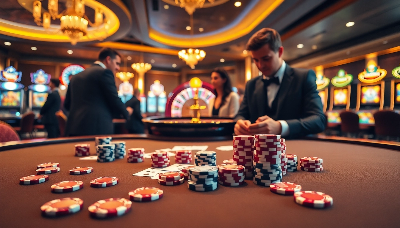 Experience thrilling games and winning strategies at hay.win casino with vibrant poker tables and roulette wheels.