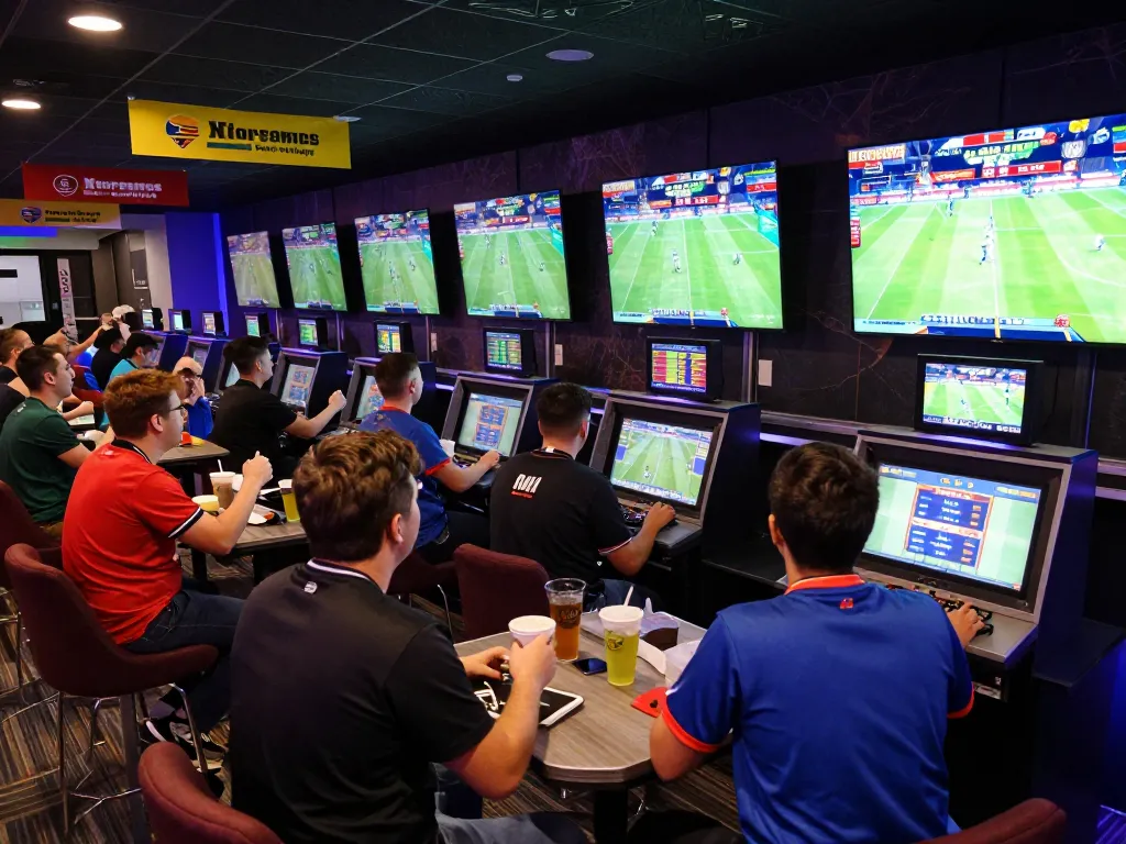 Encourage winning bets at fb88's vibrant sports betting lounge filled with enthusiastic bettors