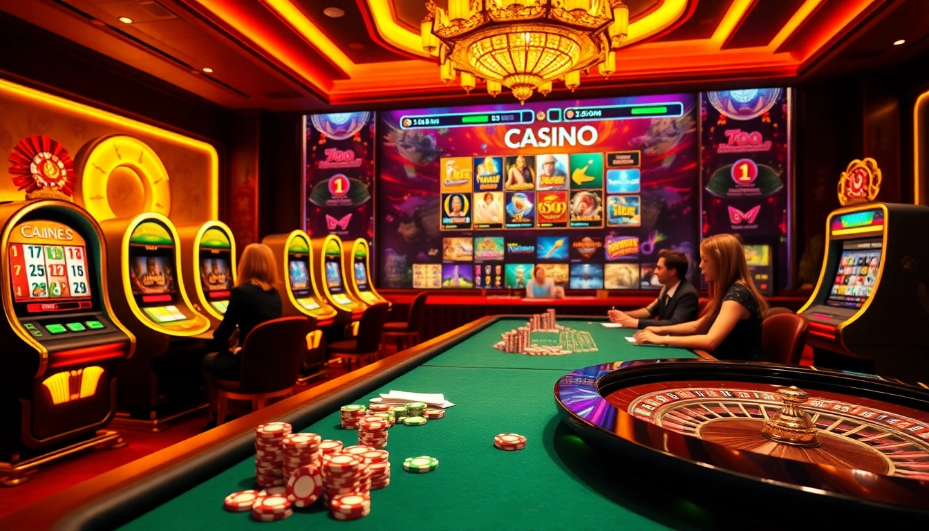 Vivez des jeux palpitants dans un casino en ligne vibrant avec des tables de poker, de la roulette, et des machines passionnantes.