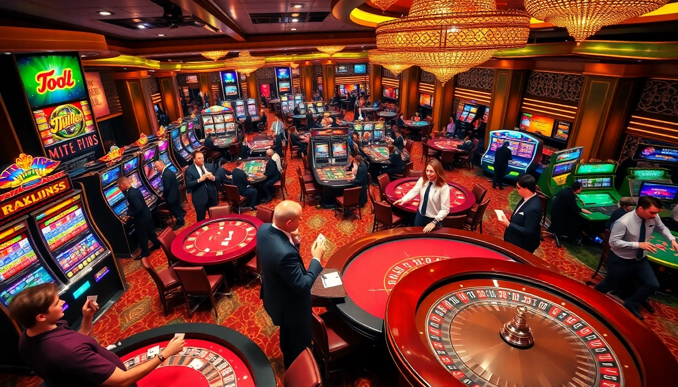 Experience excitement at thabet casino with vibrant gaming tables and enthusiastic players.