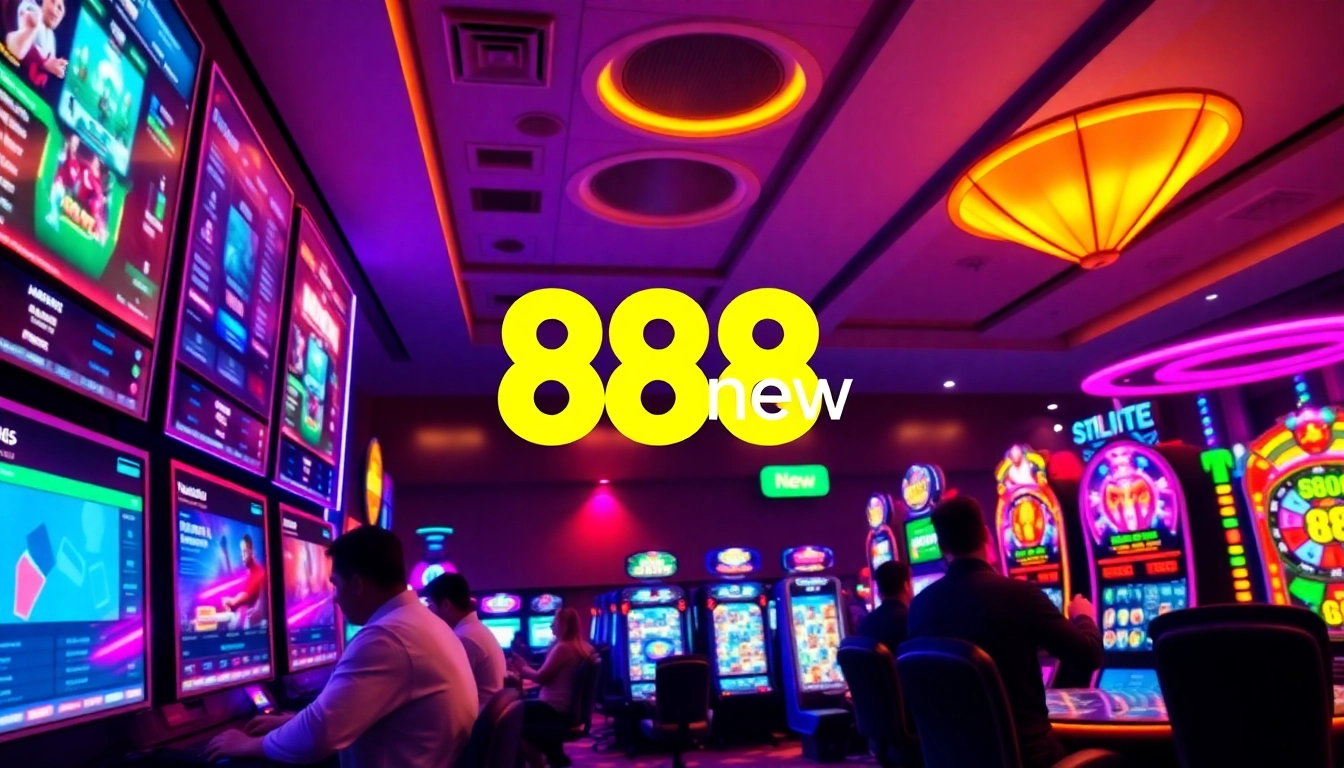 Exciting online gaming experience with 888new logo and diverse games.