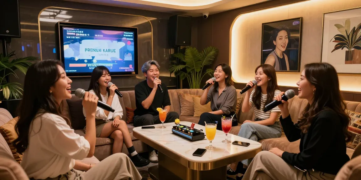 www.gugudanlounge.com/에서 고급스러운 분위기의 강남 프리미엄 노래방 체험을 즐기는 친구들 모습