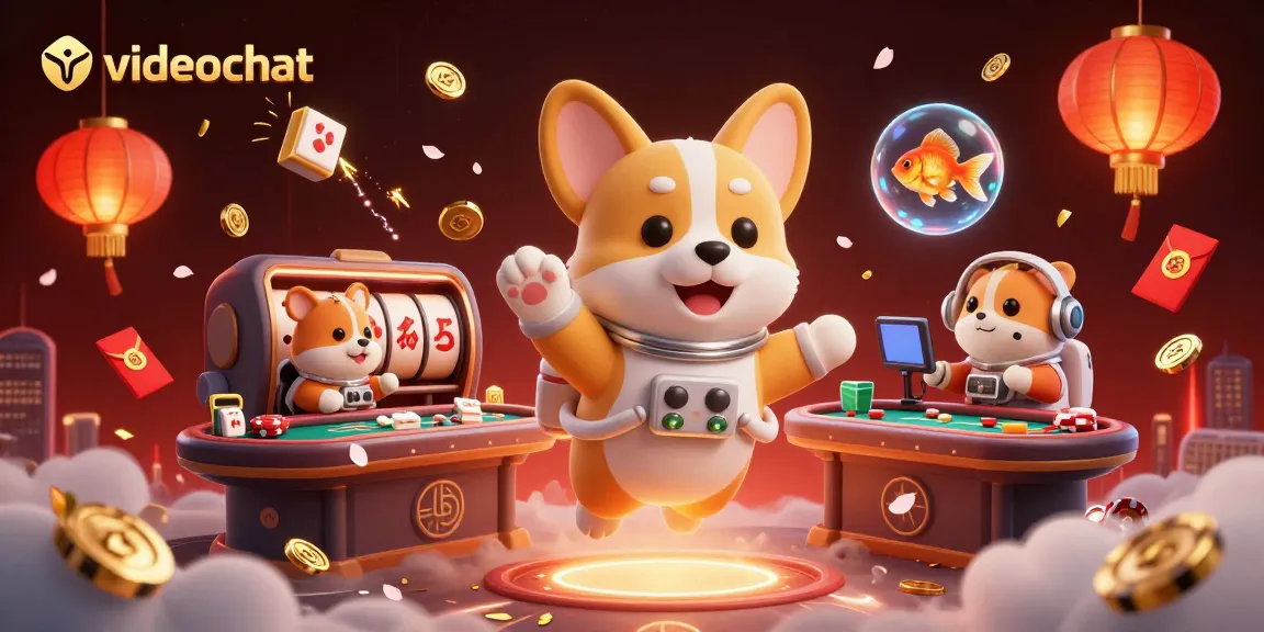 Experience engaging videochat gameplay with vibrant graphics and animated characters in an exciting casino-themed scene.