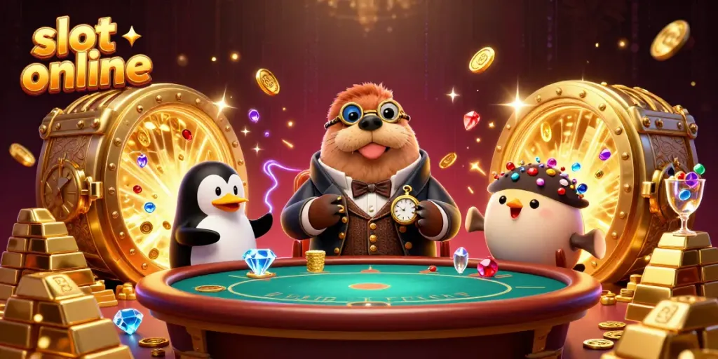 Experience thrilling gameplay at slot online with vibrant underwater characters and dynamic casino elements.