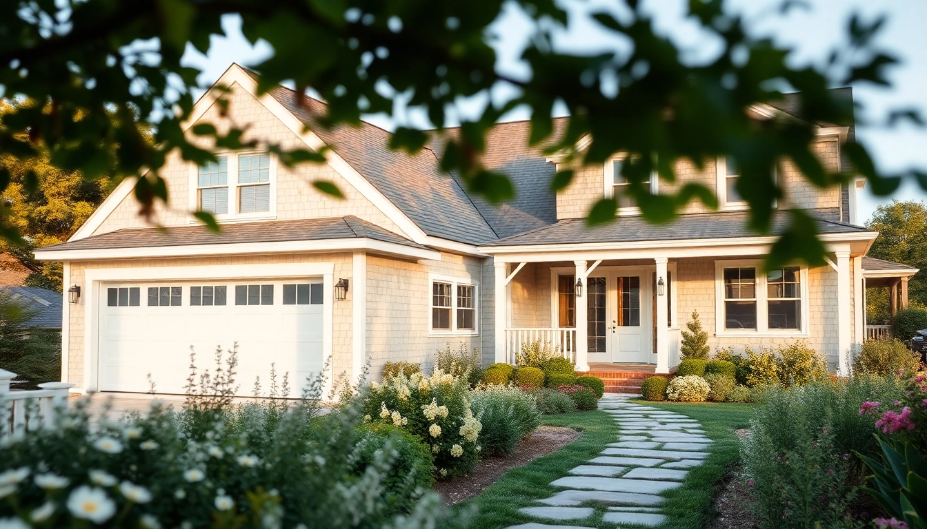 A beautifully designed cape cod home addition featuring a modern attached garage and expanded living space.