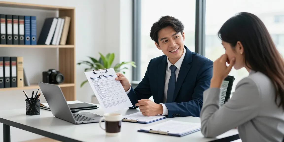 개인회생 전문 변호사와 상담하는 모습, 고객의 재정적 고민을 다루는 상황