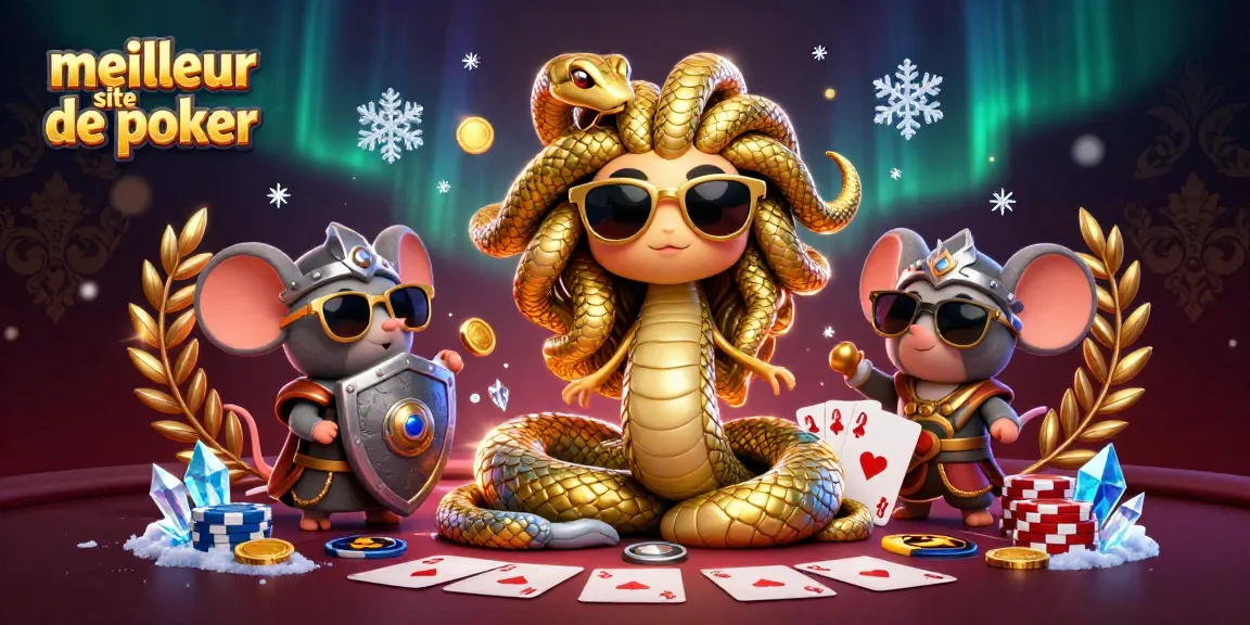 Jouez sur le meilleur site de poker avec les personnages mythologiques et éléments de jeu animant la scène.