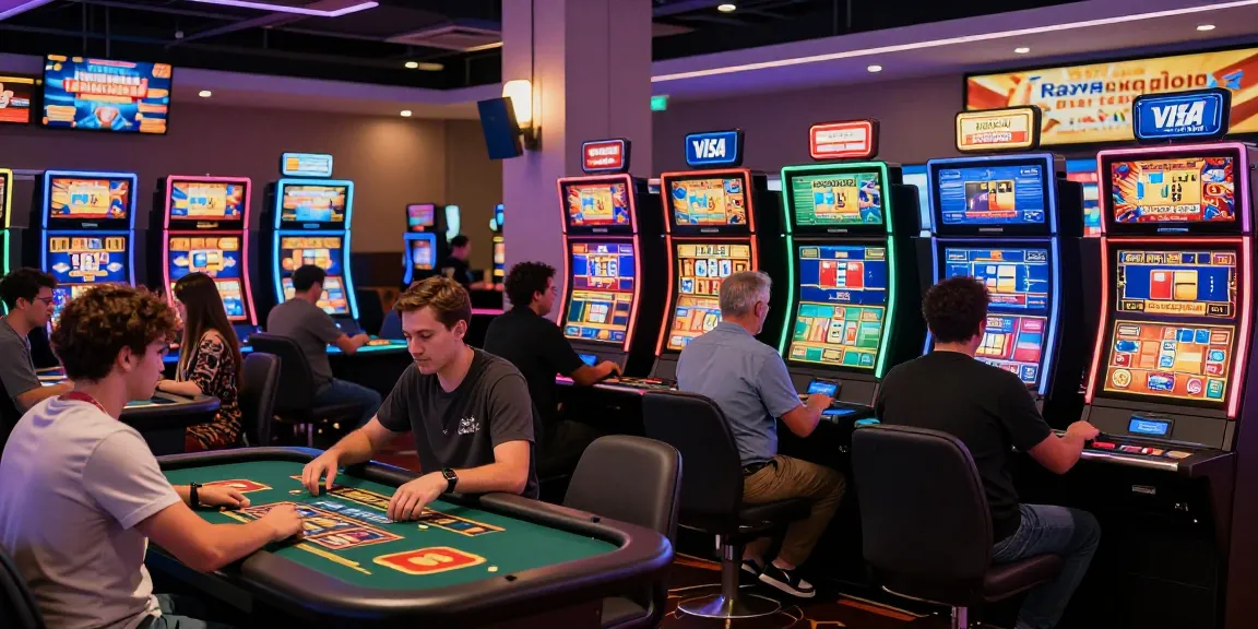 Players experiencing new casinos with credit card deposits at a vibrant online casino, engaging with live dealer games.