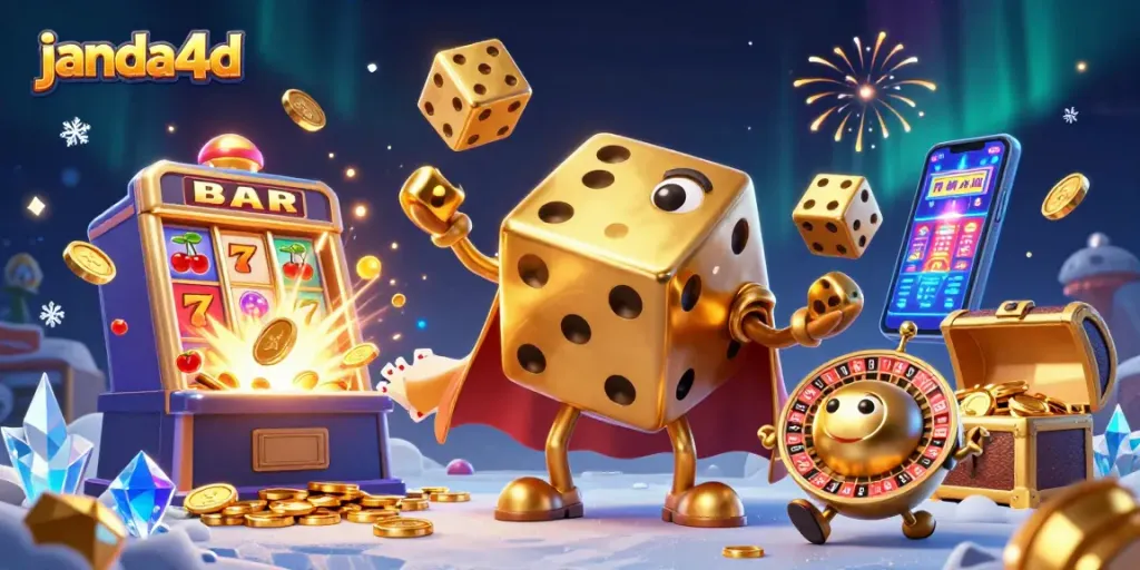 Rasakan keseruan bermain di janda4d dengan mesin slot emas yang memukau dan simbol jackpot.