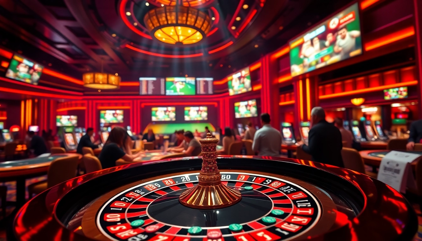 Players engaging with a roulette table while tracking 7m cn live scores on screen.