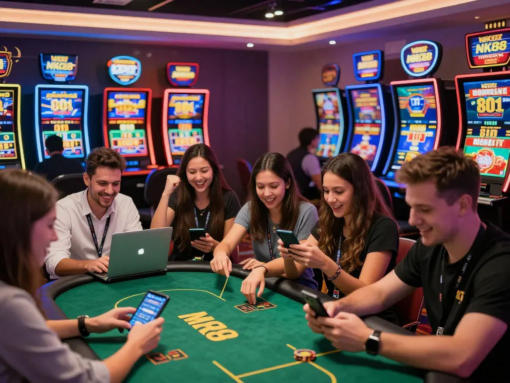 Exciting online gambling experience at NK88 featuring players engaging in various casino games.