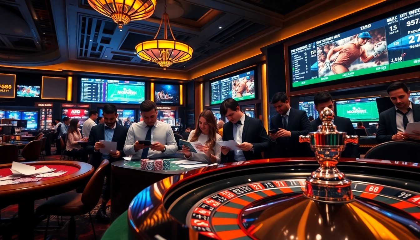 Experience thrilling betting action at adobet88 sportbook with excited gamblers at online casino tables.
