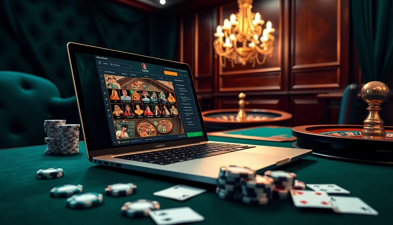 Vivez l'excitation du casino en ligne avec des roues de roulette vibrantes et des jetons de poker en action.