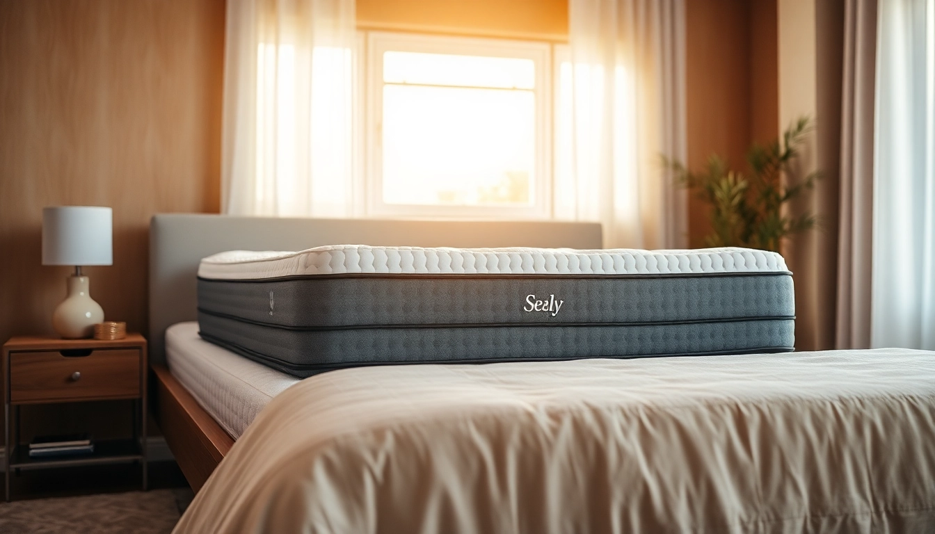 Showcase Sealy Performance with exclusive Posturepedic technology on an inviting bed environment.