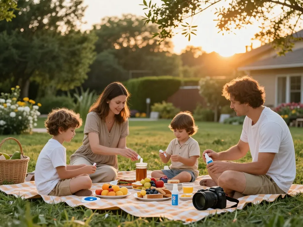 Best Mosquito Repellent applied by parents during an outdoor picnic, ensuring family comfort and protection.