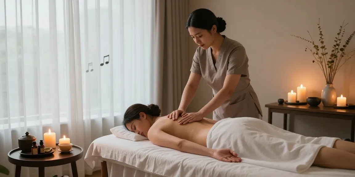 둔산동마사지에서 편안한 마사지를 받는 모습