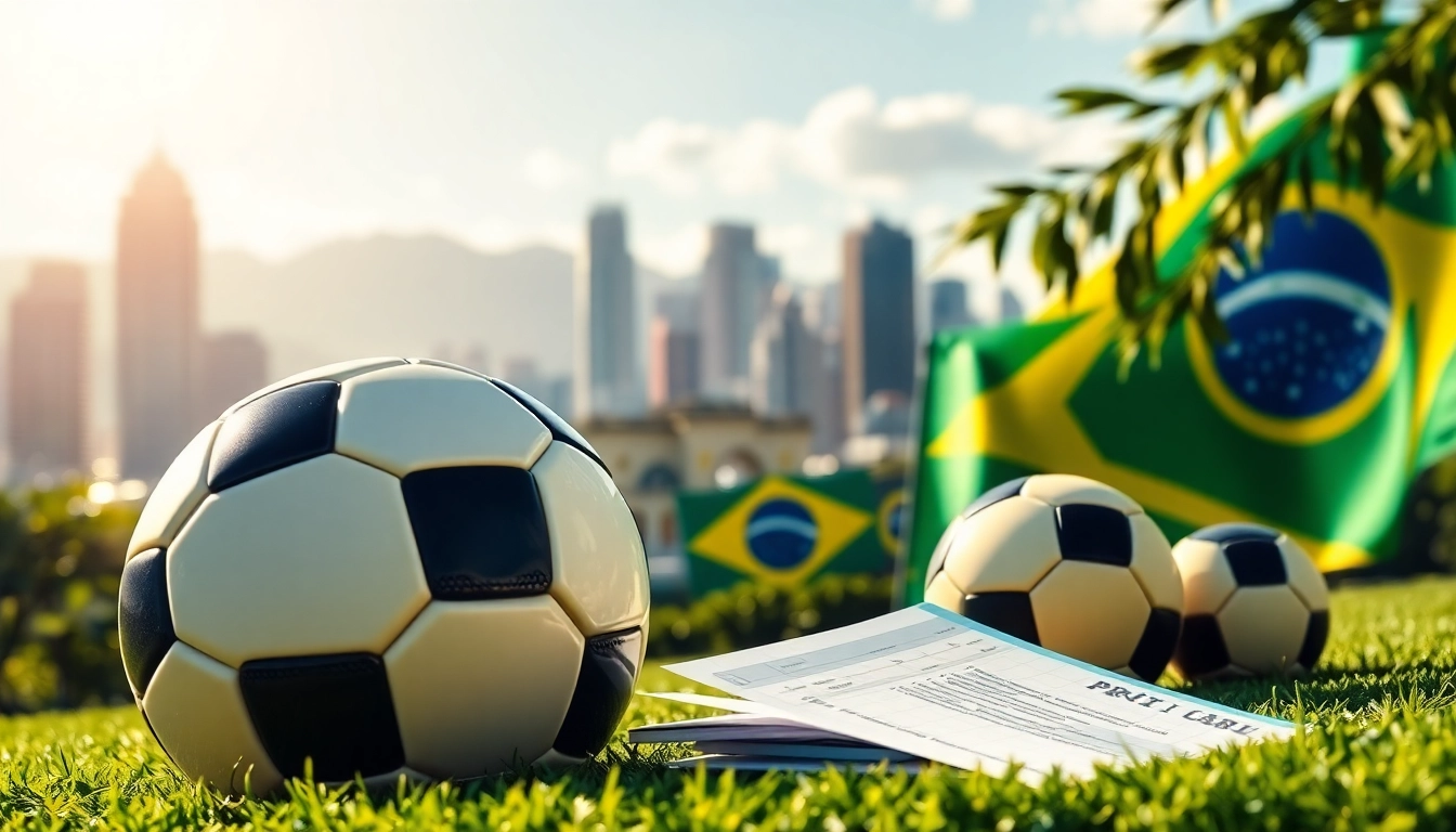 Discover the best sportsbooks in Brazil with vibrant visuals showcasing sports betting excitement.