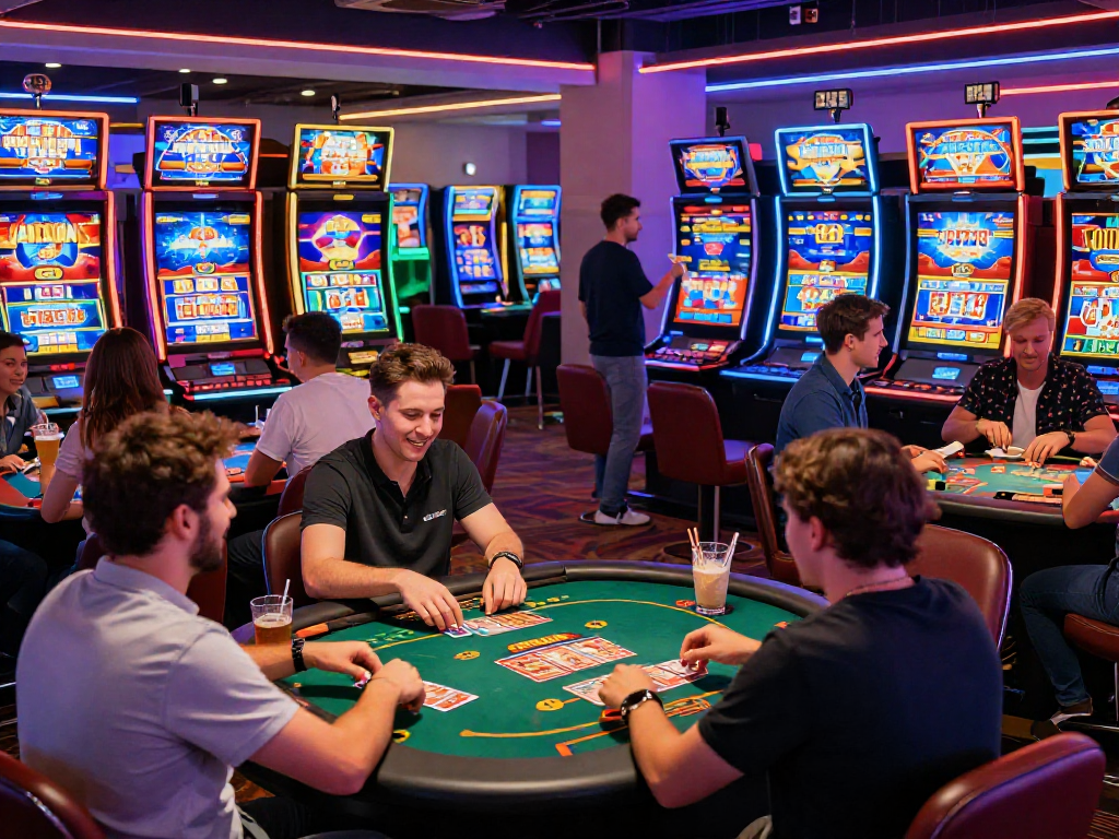 Newest EU online casinos showcasing vibrant gaming action with players enjoying diverse games and vibrant atmosphere.