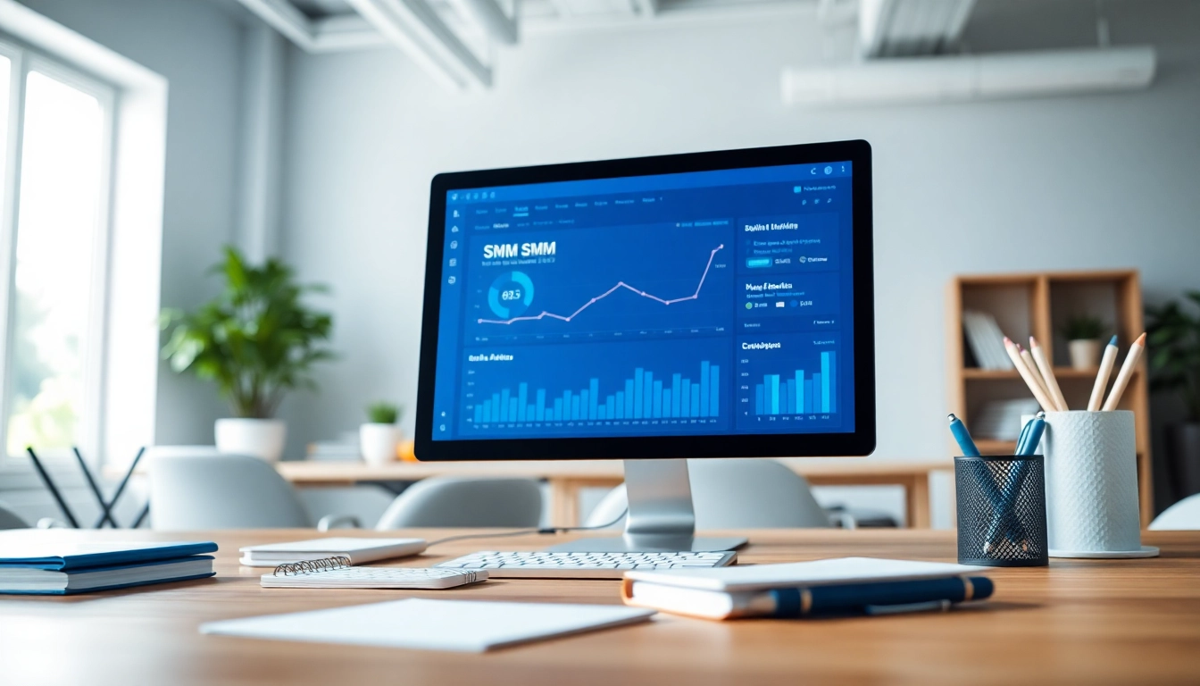 Optimize your strategy with an illustrated cheap smm panel analytics display in a professional workspace.