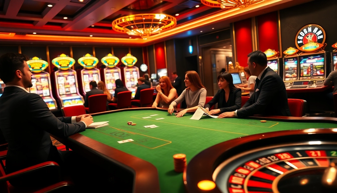 Vivez l'excitation du casino en ligne avec une scène de table de poker captivante remplie d'action dynamique.