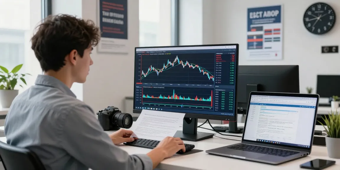 Live forex charts showcasing cotton futures data feed in a modern finance office.