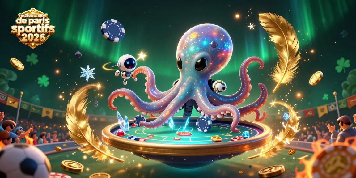 Pariez intelligemment sur les meilleurs sites de paris sportifs 2026 avec une illustration dynamique de poker extraterrestre.
