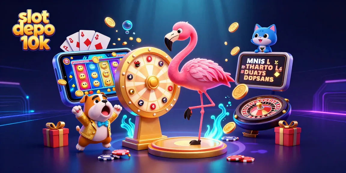 Experience thrilling action in slot depo 10k with a vibrant casino scene featuring engaging characters and magical game elements.