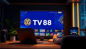 TV88 online gambling interface showcasing diverse games and user-friendly design.