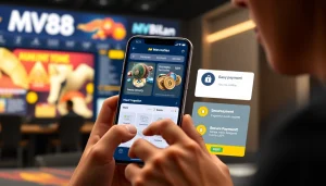 MV88 online gambling platform showcasing secure USDT transactions and vibrant promotions