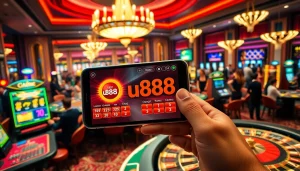 Players enjoying the thrilling features of the u888 app in a lively casino environment.