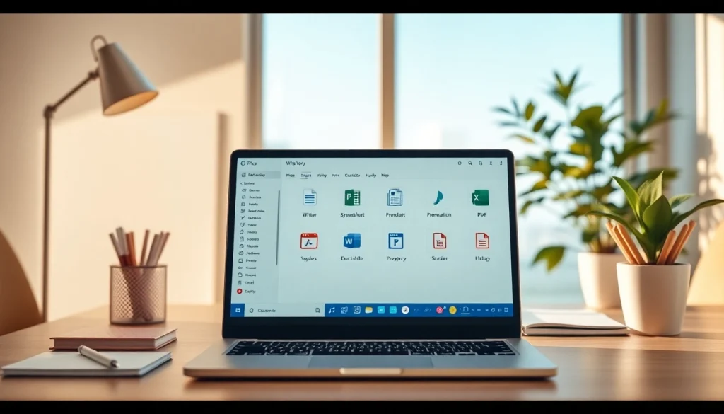 WPS电脑版 software showcased on a modern office laptop, emphasizing its functional features.