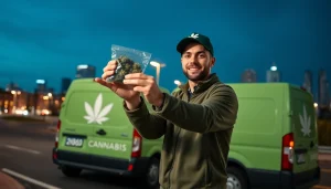 Experience reliable 24/7 weed delivery halifax with a trusted driver and package in an urban setting.