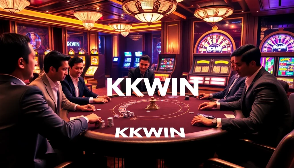 Players experiencing thrilling poker action at a KKWIN casino table, enhancing their gameplay.