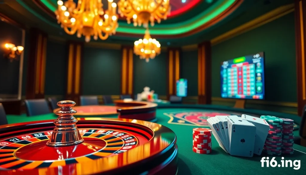 Experience high-stakes excitement at https://f168.ing/ with vibrant casino visuals featuring roulette and poker elements.
