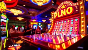 Main game in plinko demo terlihat jelas dengan pelanggan yang bersemangat memainkan permainan.