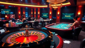 Kuwin đăng nhập to a lively online casino with stunning graphics, vibrant gambling elements.
