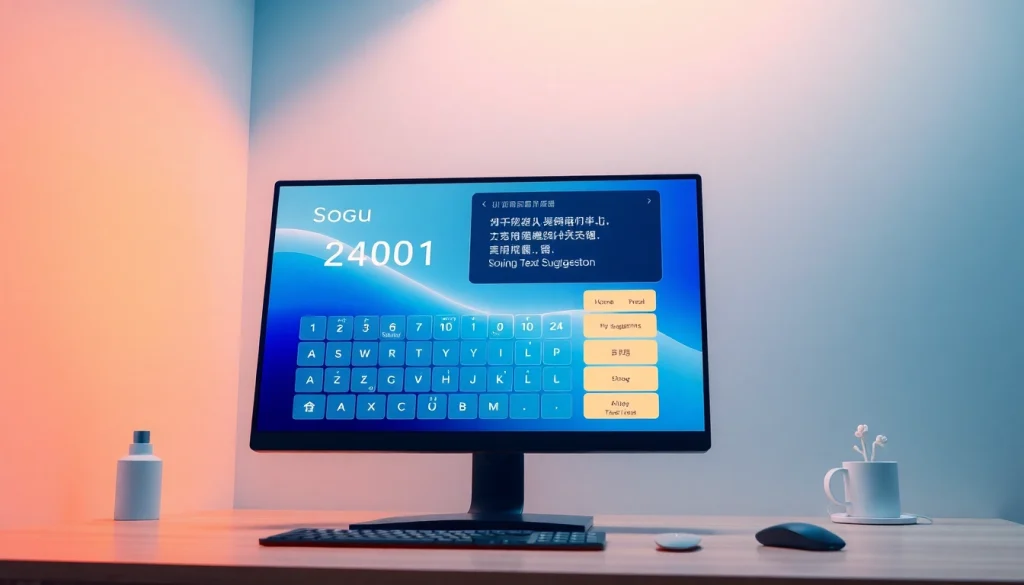 Sogou Pinyin Input Method showcasing a sleek keyboard interface with customizable skins and AI features.
