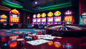 Experience thrilling LODE88 gaming with vibrant casino tables and engaging gameplay elements.