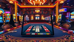 Play רמיקוב אונליין in a vibrant casino setting with colorful tiles and excitement.