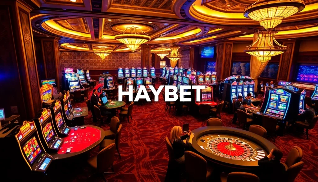 Players enjoying thrilling games at HAYBET casino, experiencing excitement and luxury.