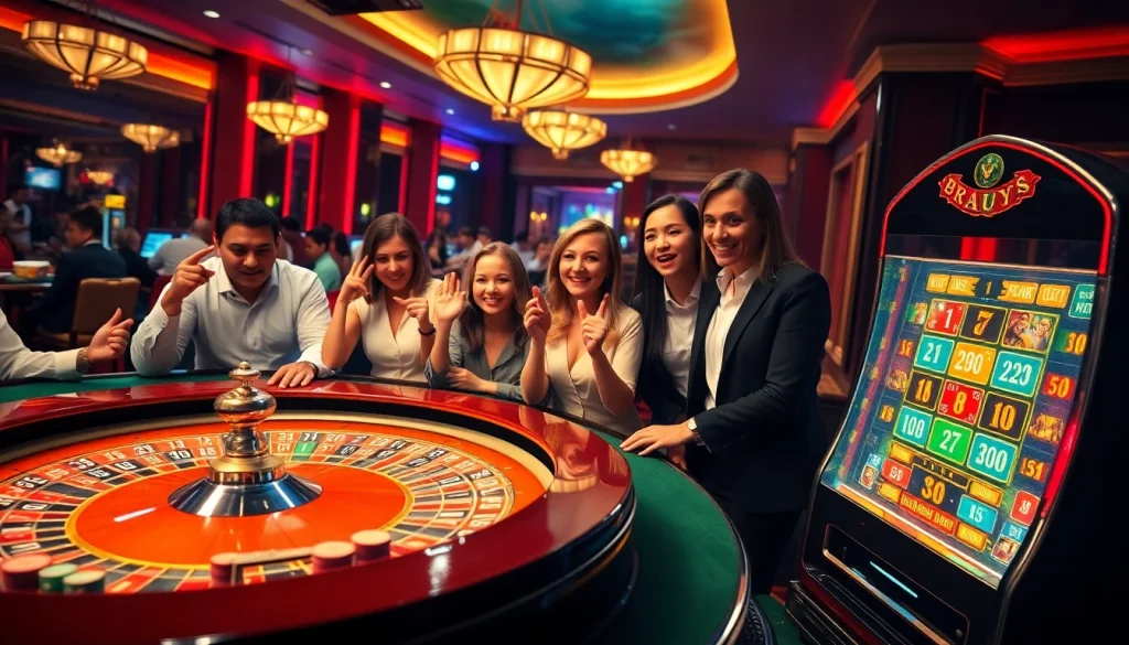 Experience the thrill of apk jaya amidst an opulent casino setting with vibrant gaming excitement.