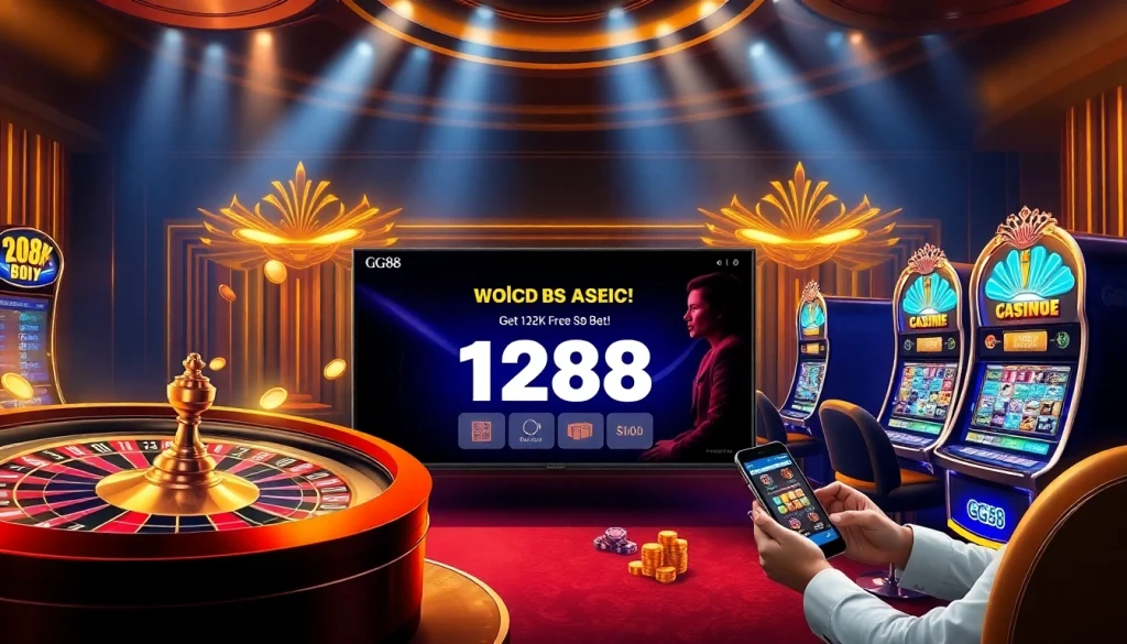 Engaging gamblers on GG88's vibrant online platform with roulette and poker elements.