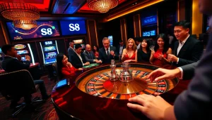 S8 casino experience showcasing vibrant gaming action at a roulette table.
