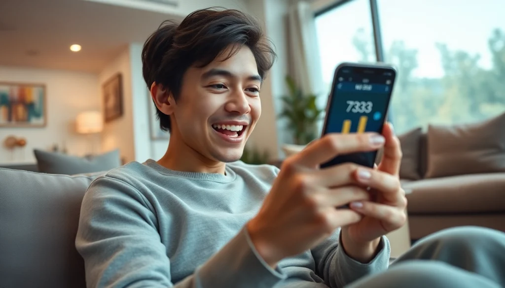 Người dùng tận hưởng ứng dụng KU3933 trong không gian phòng khách ấm cúng.