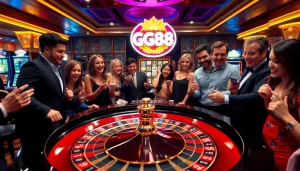 Experience the thrill of GG88 with vibrant roulette tables and excited players.